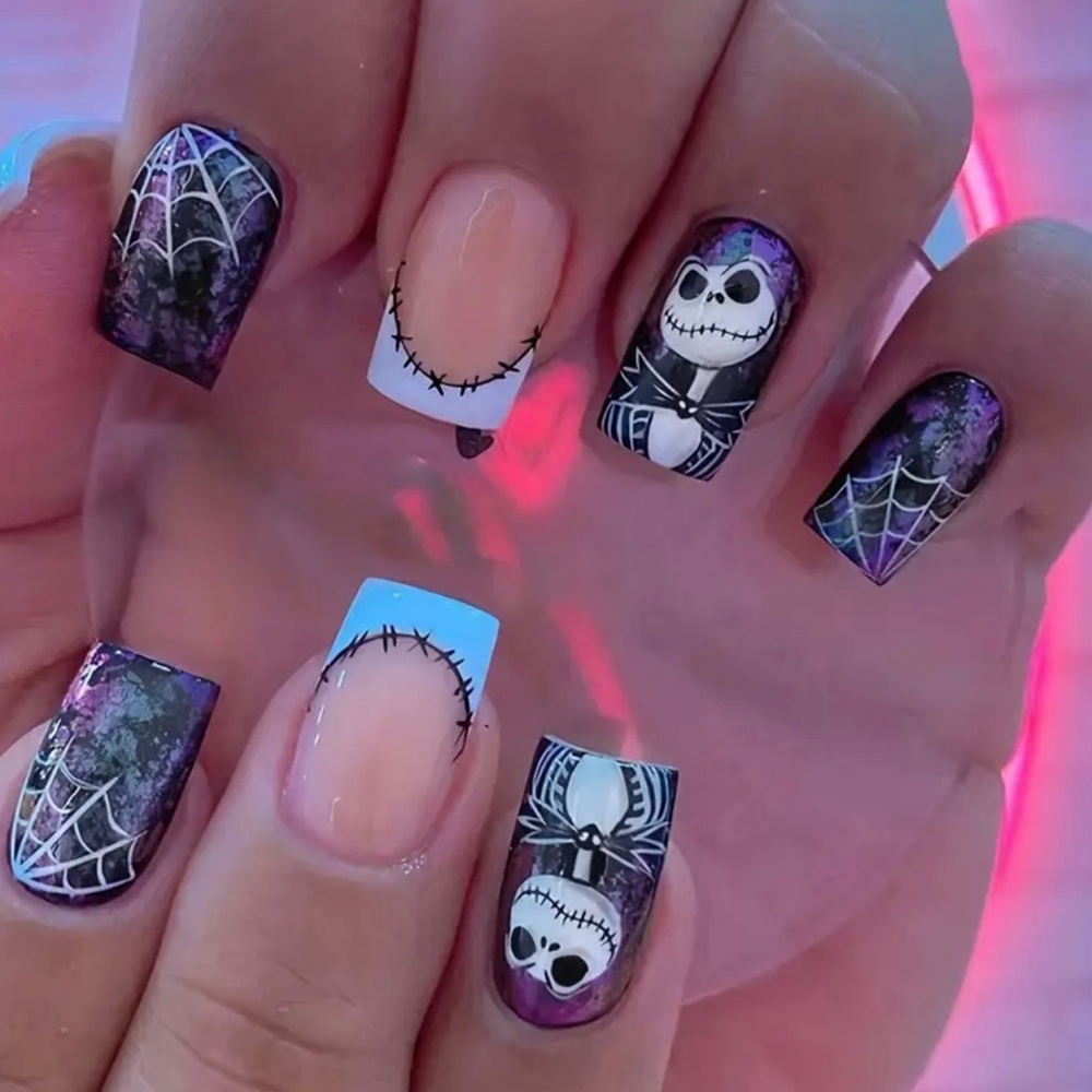 24 pcs Disney Nightmare Before Christmas Jack Skellington Press-on Nails